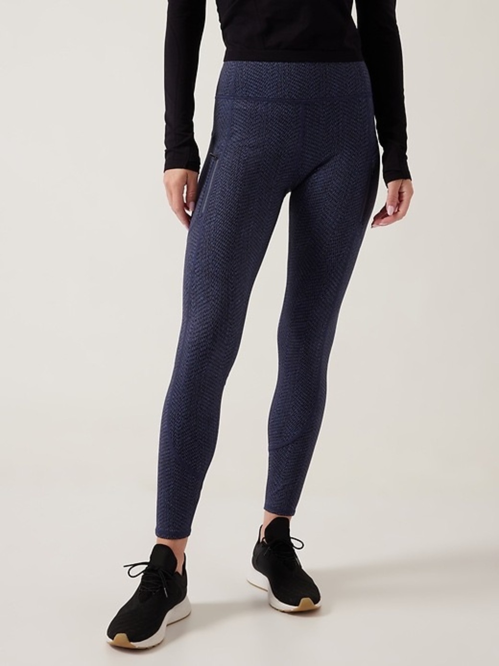 Athleta Rainier Textured Tight Braiden Blue L